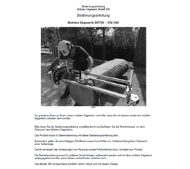 Bedienungsanleitung SW 700 - 1500 Serien